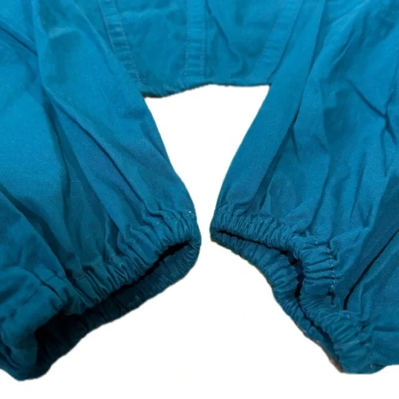 Jaspa Teal Long Sleeve Corset Crop Top Smocked Back Small - Picture 5 of 6